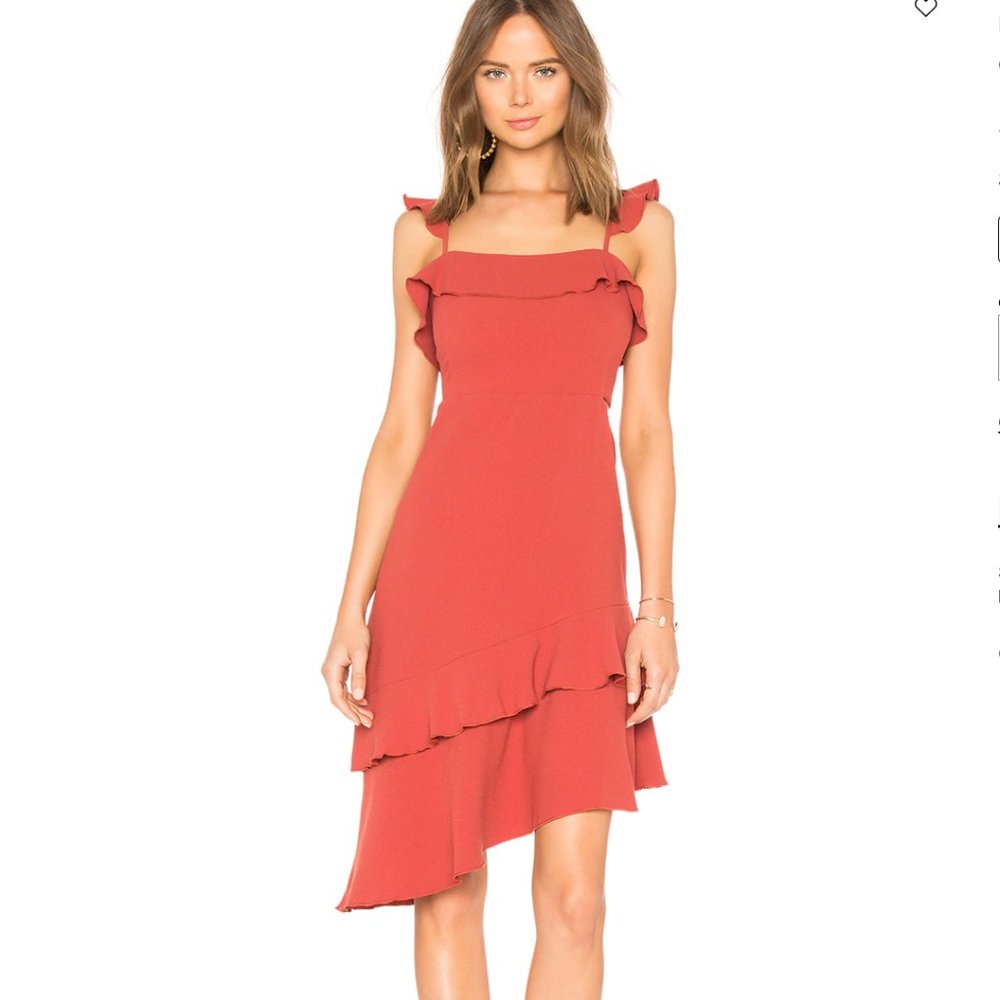ENDLESS ROSE Asymmetrical Dress in Cranberry